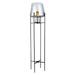 Leticia River of Goods Black Metal and Silver Glass Bowl 61-Inch Floor Lamp - 13.5" x 13.5" x 60.75"