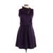 Monteau Casual Dress - A-Line: Purple Solid Dresses - Women's Size X-Large