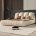 Elegance Cloud-like Platform Bed Ergonomically Design Soft Backrest Grounded Platform Bed Queen Velvet Upholstered Sleigh Bed