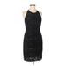 BCBGMAXAZRIA Cocktail Dress - Bodycon: Black Brocade Dresses - Women's Size 6