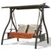 2 or 3-Seat Outdoor Steel Hammock Swing Chair with Solar LED Light
