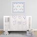 BabyFad Heart to Heart Blue 100% Cotton 3 Piece Crib Bedding Set