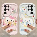 Sanurgente-Coque souple pour Samsung Galaxy Hello Kitty Kuromi 3D Wave A12 A22 A32 A52 A52S