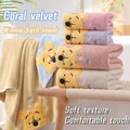 Winnie Bear-Ensemble de serviettes de bain en velours doux et absorbant serviette de bain de dessin