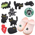 AdTosBlack Chats Chaussures Breloques pour Enfants Animaux en PVC Décorations DIY Cadeau