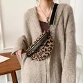 Sac à bandoulière demi-lune pour femme sac banane sacs de poitrine motif léopard sacs de taille