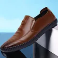 Chaussures en cuir cousues à la main pour hommes mocassins en cuir de vachette souple chaussures