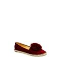 Faux Fur Pompom Espadrille Flat