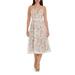 Tahani Floral Embroidered Fit & Flare Midi Dress - Natural - Dress the Population Dresses