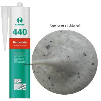 Ramsauer 440 Naturstein Silikon Fugen Dichtstoff 310ml Kartusche fugengrau strukturiert Image