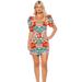 Cara Cara Women Kelly Egret Wild Blossoms Square Neck Puff Sleeves Mini Dress - Orange