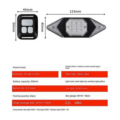 Usb wiederaufladbare Blinker Radfahren Rücklicht Fahrrad Licht Fernbedienung Fahrrad Zubehör Image