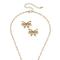 Canvas Style Waverly Bow Earring And Pendant Necklace Set - Gold