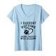 Damen I Support Putting Animal Missusers To Sleep Katze Hund Liebhaber T-Shirt mit V-Ausschnitt