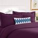 Elegant Comfort 1500 Series Wrinkle Free 3 pc Duvet Cover Set Full/Queen - Purple