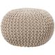 Pouf en coton beige 50 x 35 cm