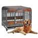 Rugerasy Dog Crate Furniture With Removable Trays WheelsLarge Dog Cage Pet Playpen For Large Dogs