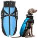 Waterproof Dog Winter Jackets Cold Weather Dog Coats with Harness & Furry Collar Easy Walking & Soft Warm Blue Chest: 23 Back Length: 18.5