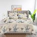 Candid Bedding 5 Piece Duvet Cover Set Ultra Soft Floral Design Duvet Cover with 4 Pillow Shams Queen Size - Beige