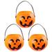 BESTONZON 3pcs Halloween Evil Pumpkin Buckets Funny Portable Candy Container for Kids