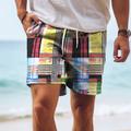 Colorful Flower / Floral Men's Board Shorts Hawaiian Shorts Swim Trunks Drawstring with Mesh lining Elastic Waist Holiday Beach Wear