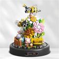 City Creativity Flower Bouquet Bee Butterfly Model Mini Building Blocks Bricks Children'S Toys Gift Valentine's Day