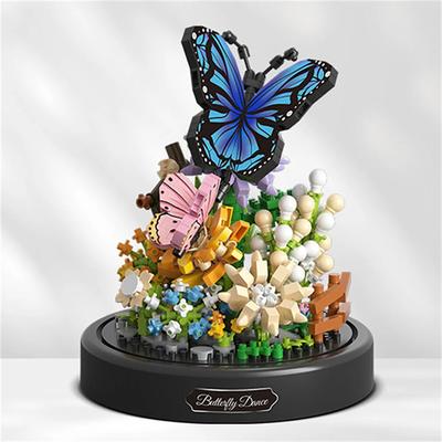 City Creativity Flower Bouquet Bee Butterfly Model Mini Building Blocks Bricks Children'S Toys Gift Valentine's Day