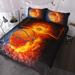 3D Basketball Fire Duvet Cover Bedding Set Soft Quilts Cover Set Pillowcase - Queen