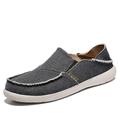 Men's Loafers Slip-Ons Slip-on Sneakers Walking Casual Daily Canvas Breathable Booties / Ankle Boots Loafer Black Grey Khaki Gray Summer Spring