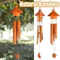 Cheers.US Bird House Wind Chimes Handmade Bamboo Wood Chimes for Outside Unique Wind Chimes for Garden Patio Bar Counter Decoration Great Gift for Family Friend