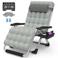 33In Patio Reclining Chaise Lounge with Removable Cushion Grey
