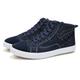 Men's Sneakers Skate Shoes Cloth Loafers High Top Sneakers Casual Outdoor Daily Canvas Lace-up Black Blue Grey Summer Spring