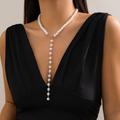 Pendant Necklace Pearl Women's Personalized Sweet Criss Cross Cute Y Shaped Necklace For Wedding Party