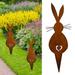 myvepuop Card Slot Bunny Garden Stake Decorative Garden Stake Metal Rabbit Stake Garden Decoration Rabbit Garden Figure Outdoor Garden Decoration Brown One Size