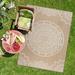 Outdoor Rug - Modern Area Rugs for Indoor and Outdoor patios Kitchen and Hallway mats - Washable Outside Carpet (6x9 Medallion - Beige/White)