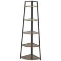 5 Tier Corner Shelf 70 Tall Rustic Corner Bookshelf Bookcase Display Organizer Storage Stand Multipurpose Shelving Unit Ladder Shelf Plant Stand for Living Room Home Office Small Space (Brown)