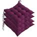 Nvzi Set of 4 Indoor/Outdoor Chair Cushion Cotton Chair Pads Square Cushions for Wicker Chair Seat for Rocking Dining Patio Camping Kitchen Chairs (40X40cm) Purple
