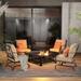 Grand patio Outdoor 5 Pieces Furniture Set 4 Motion Patio Chairs and 32 Wood Burning Fire Pit Beige