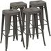 U-SHARE Metal Bar Stools 30 Indoor Outdoor Stackable Barstools Modern Style Industrial Vintage Counter Bar Stools Set of 4 (30 inch Gun)