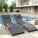 xrboomlife Lounge Chairs for Outside 3 Pieces Patio Chaise Lounge w Sponge Cushion Outdoor Wicker Lounge Chairs Adjustable Pool Lounge Chairs for Porch Deck Grey