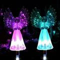 Solar Angel Light 2 Pack Outdoor Angel Path Stake Lights Colorful Lighted Wings Lamps Garden Ornaments Decorative Lighting (2 Pack)