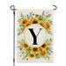 Fall Monogram Letter M Initial Garden Flag 12x18 Double Sided Burlap Small Vertical Welcome Pumpkin Initial Family Last Name Personalized Sweet Home Flag Outdoor Decoration (ONLY FLAG)