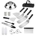 Buodes Summer Savings Clearance Barbecue Griddle Accessories Kit 16Pcs Flat Top Grilling Tools Set Stainless Steel Grill Bbq Spatula Kit Cooking Utensils Set With Carry Bag For Outdoor Barbecue