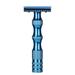 Vintage Style Manual Razor Classic Metal Handle Dual Edge Shaver Safety Beard Razor Men Safety Shaving Razors (Blue)