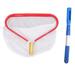 Pool Skimmer Net Aluminum Alloy Frame Professional Swimming Pool Leaf Skimmer Cleaning Net With Telescoping Rod