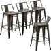 Changjie Furniture Metal Barstools Set of 4 Industrial Bar Stools Counter Stools with Backs Indoor-Outdoor Counter Height Bar Stools (30 inch Matte Black)