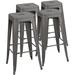 SPBOOMlife Metal Stools 30 Indoor Outdoor Stackable Barstools Modern Style Industrial Vintage Counter Stools Set of 4 (30 inch Blue)