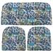 Bomrokson 3 Piece Wicker Cushion Set - Indoor/Outdoor Sapphire Blue Turquoise Green Gray Bohemian Elephant Menagerie Sapphire Wicker Loveseat Settee & 2 Matching Chair Cushions