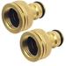 CT 2 Pieces Garden Brass Faucet Connector 1/2 Inch and 3/4 Inch 2-in-1 Slotted Female Adapter