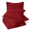 Soft 100% Microfiber Solid 3-Piece Duvet Cover Set - King/California King - Burgundy